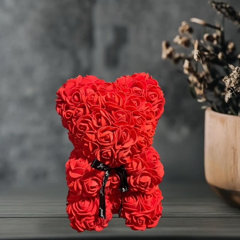 Rose Bear Artificial Foam Rose Flower Teddy Bear - Valentine'