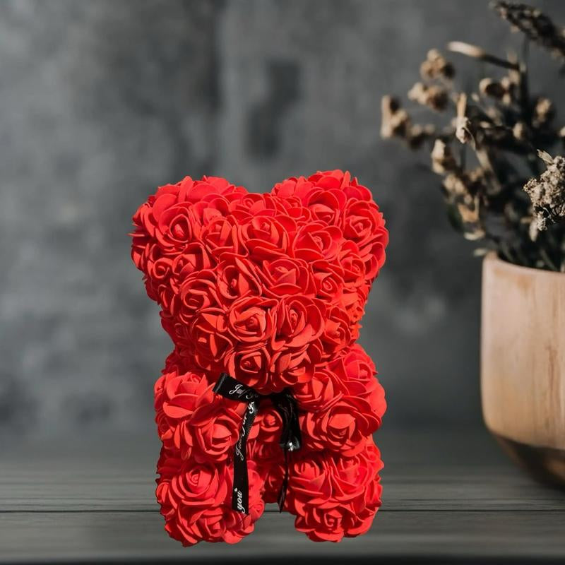 Rose Bear Artificial Foam Rose Flower Teddy Bear - Valentine'