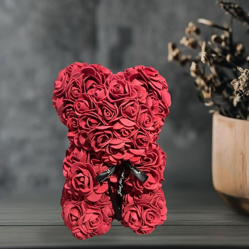 Rose Bear Artificial Foam Rose Flower Teddy Bear - Valentine'