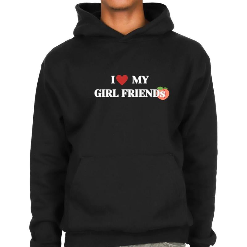 Girlfriend” Letter Print Hoodie – Trendy Valentines Day Gift