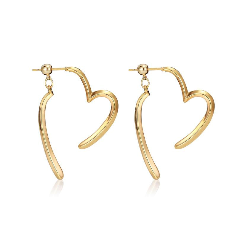 Gold & Silver Heart Earrings