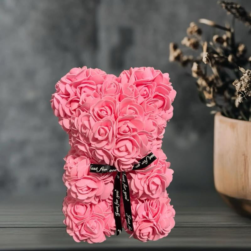 Rose Bear Artificial Foam Rose Flower Teddy Bear - Valentine'