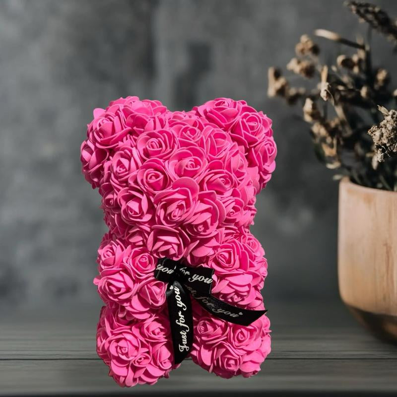 Rose Bear Artificial Foam Rose Flower Teddy Bear - Valentine'