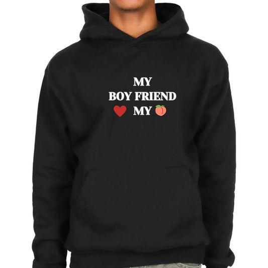 Girlfriend” Letter Print Hoodie – Trendy Valentines Day Gift