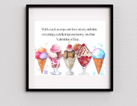 Beautiful Ice Cream Valentines Day Artwork