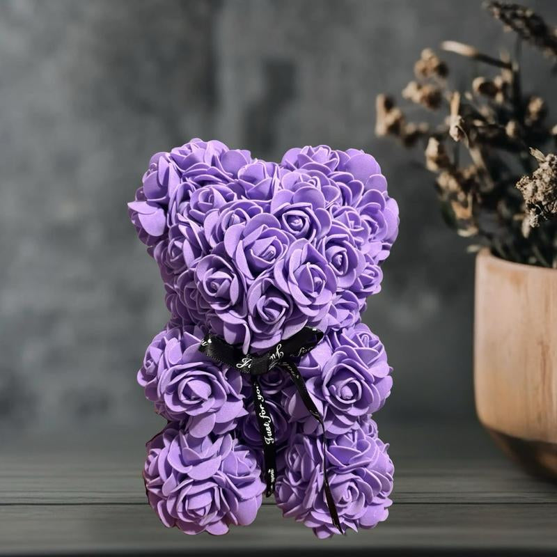 Rose Bear Artificial Foam Rose Flower Teddy Bear - Valentine'